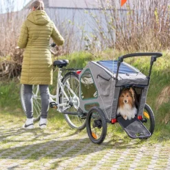 Trixie Mehr Transport & Unterwegs - Hunde-Fahrradanhänger, grau/abei