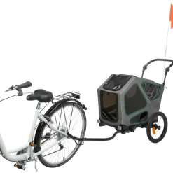Trixie Mehr Transport & Unterwegs - Hunde-Fahrradanhänger, grau/abei