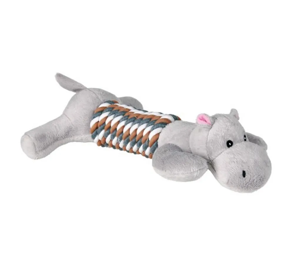 Trixie Hundespielzeug - Hundespielzeug Figur mit Tau, 2 Figuren, ca. B32 cm