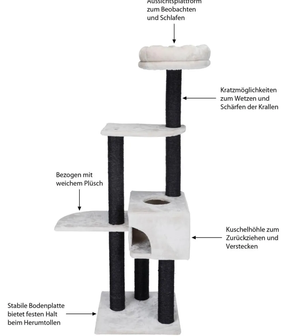 Trixie Kratzbaum Nita, lichtgrau, ca. B45/H147/T45 cm Hellgrau Outlet