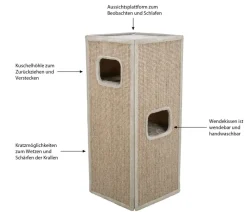 Trixie Kratzbäume & Kratzmöbel - Kratzturm Juno, , ca. B45/H116/T45 cm Grau