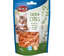Trixie Katzenleckerlies & Getränke - Premio Katzensnack Chicken Cubes, 50 g