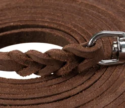 Trixie Schleppleine Rustic Fettleder, 10 m, S-L, dunkel Braun Best