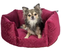 Trixie Hundebetten & Körbe|Katzenbetten & Katzenkissen - Tierbett Natalya, rund, ca. Ø50/H22 cm Dunkelrot