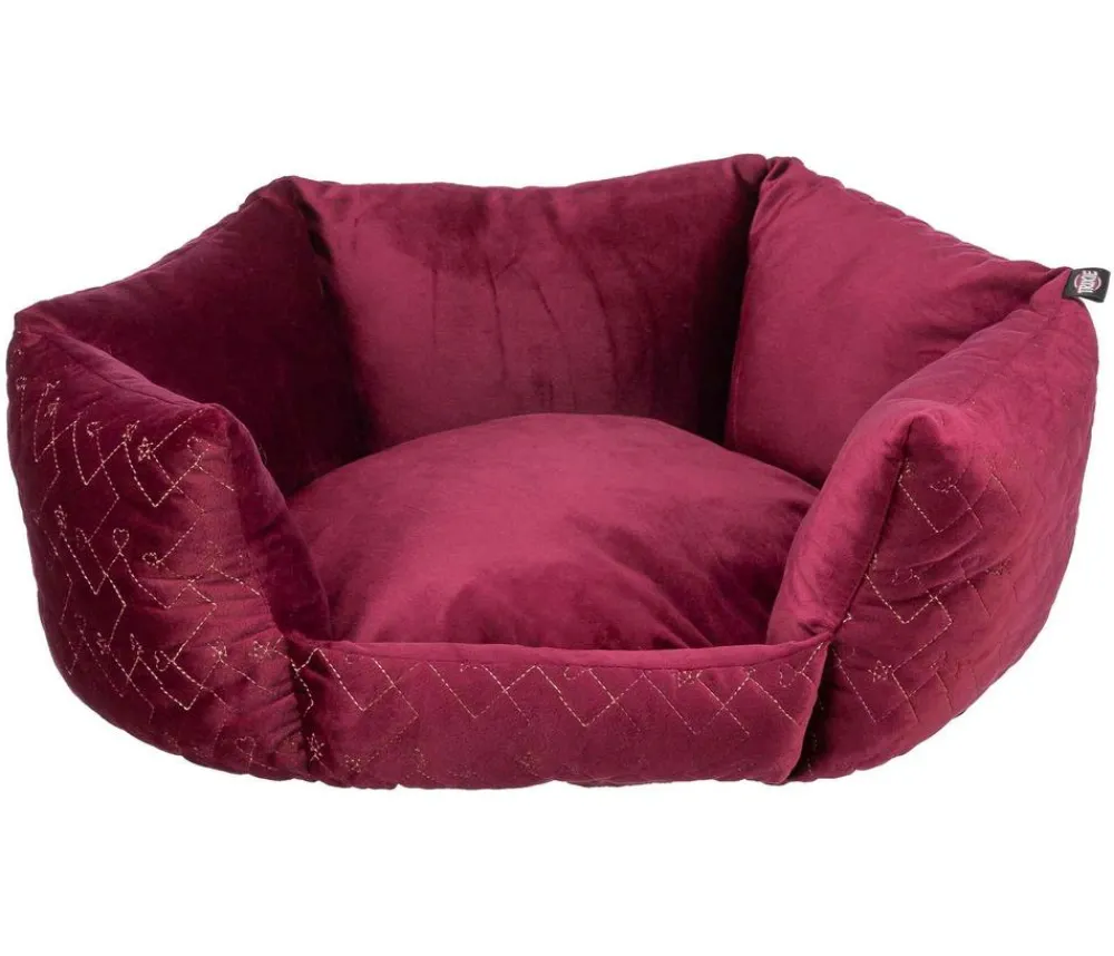 Trixie Hundebetten & Körbe|Katzenbetten & Katzenkissen - Tierbett Natalya, rund, ca. Ø50/H22 cm Dunkelrot