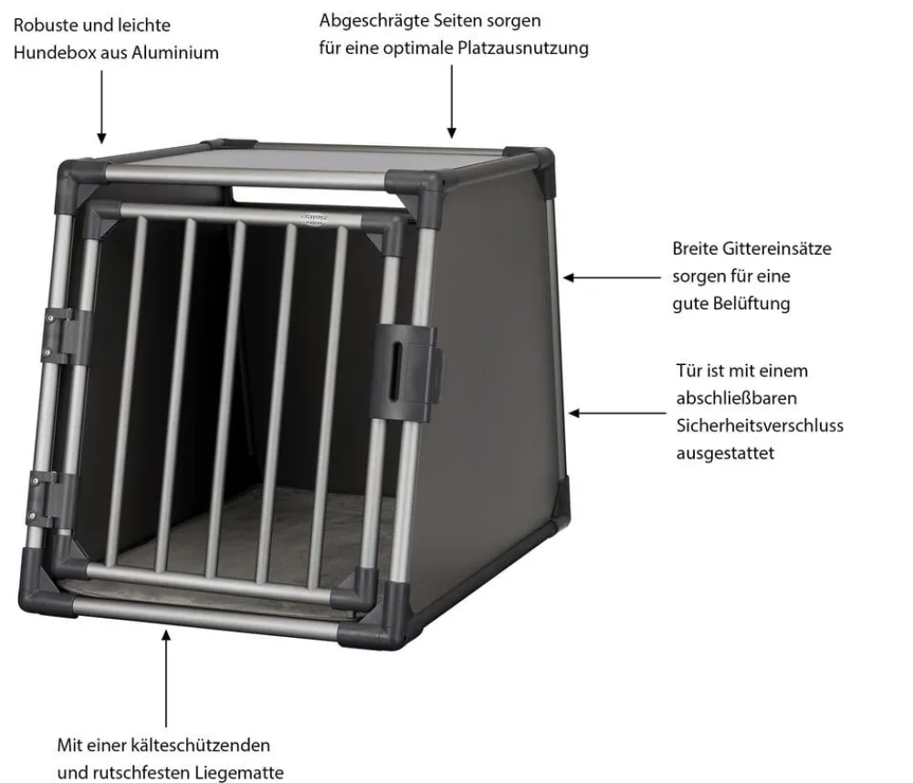 Trixie Hundetransportboxen > Tranportbox für Hunde, Auiniu, grafit