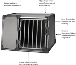 Trixie Hundetransportboxen - Tranportbox für Hunde, Auiniu, grafit Grau