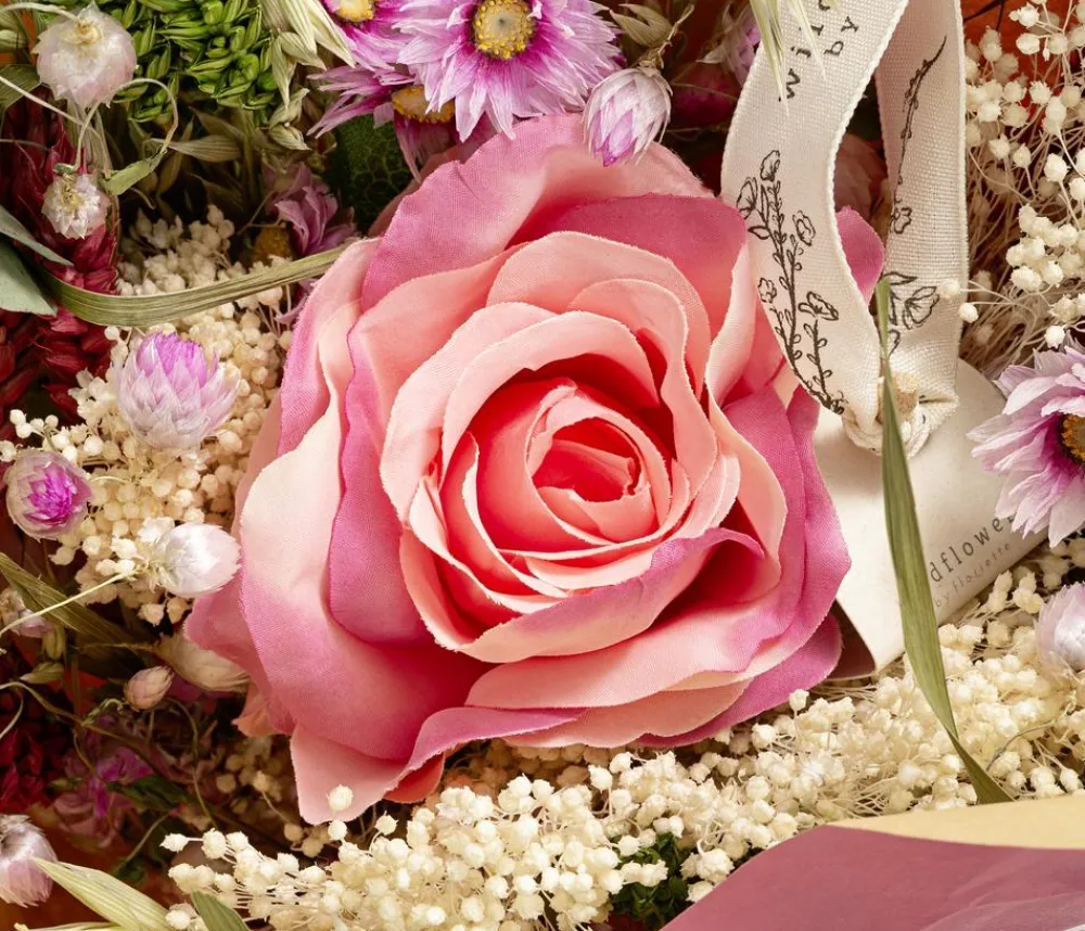 Dehner Trockenblumen > Trockenblumenbouquet Seidenglanz, /