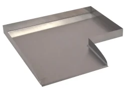 Ubbink Gartenteich·Teichbecken & Teichfolien|Gartenteich·Teichzubehör & Teichpflege - Edelstahl-Bachlauf Wolga Ecke rechts, ca. B48/H4/T48 cm Silber