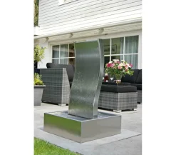 Ubbink Edelstahl-Gartenbrunnen Genova, ca. B60/H110/T60 cm Silber
