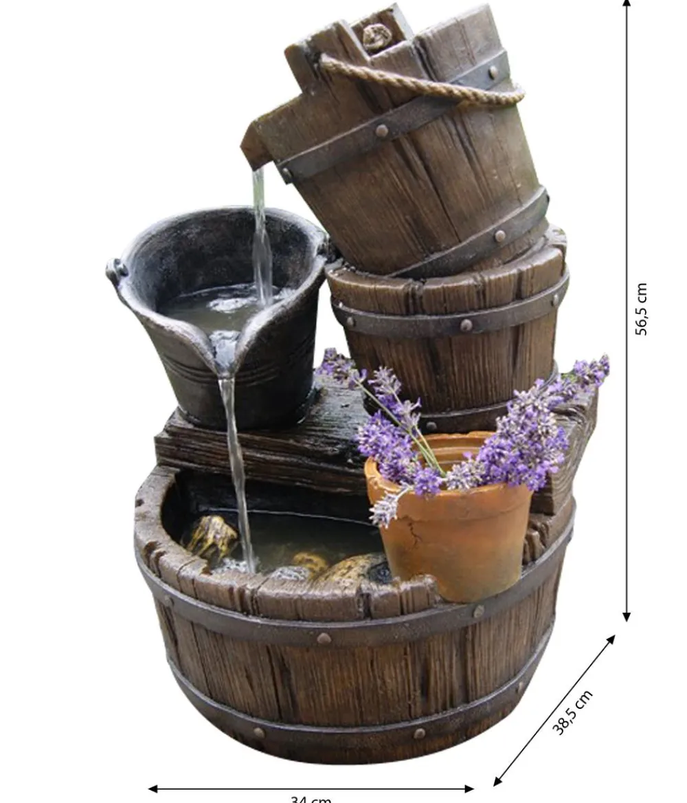 Ubbink Gartenbrunnen - Polyresin-Gartenbrunnen Halifax, ca. B34/H56,5/T38,5 cm Braun