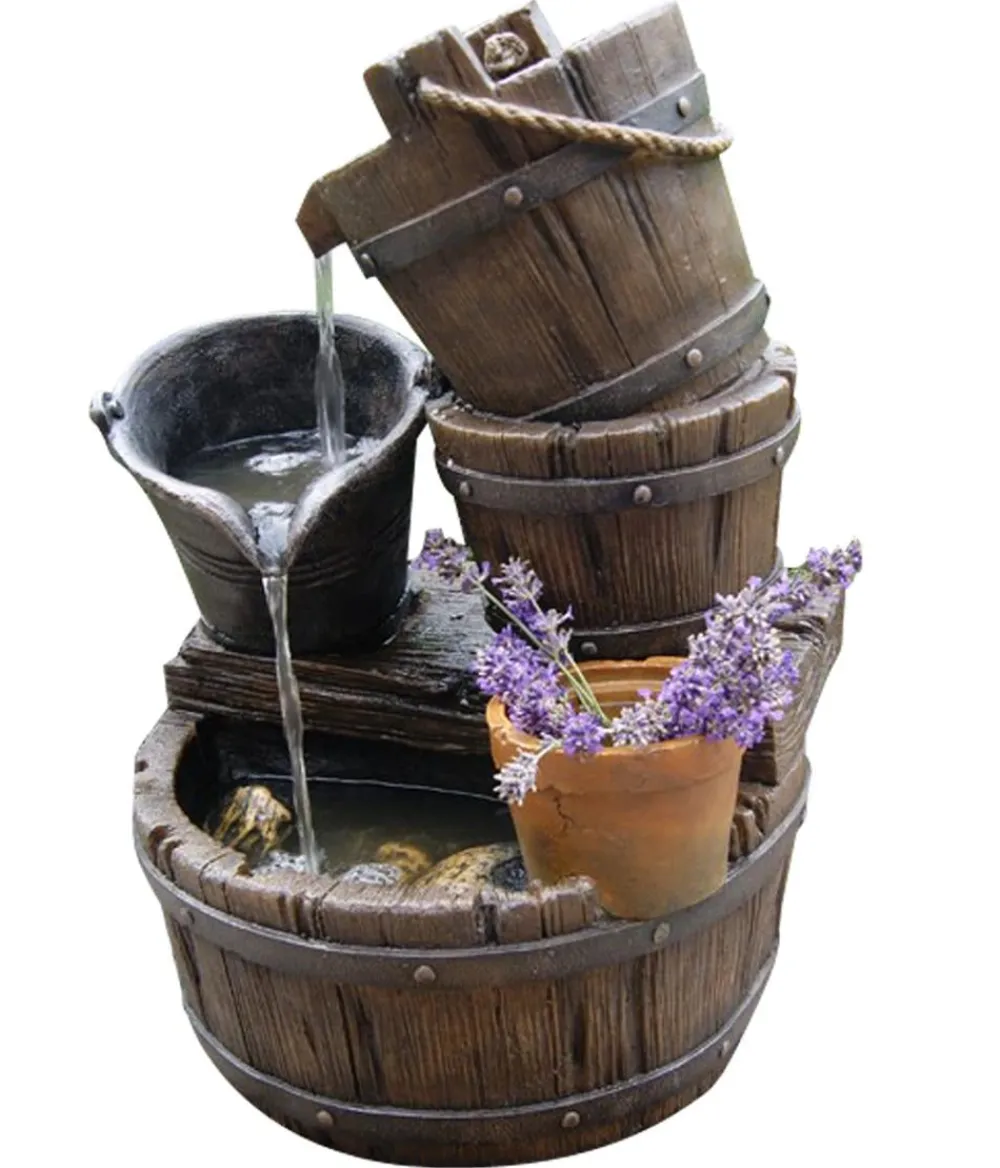 Ubbink Gartenbrunnen - Polyresin-Gartenbrunnen Halifax, ca. B34/H56,5/T38,5 cm Braun