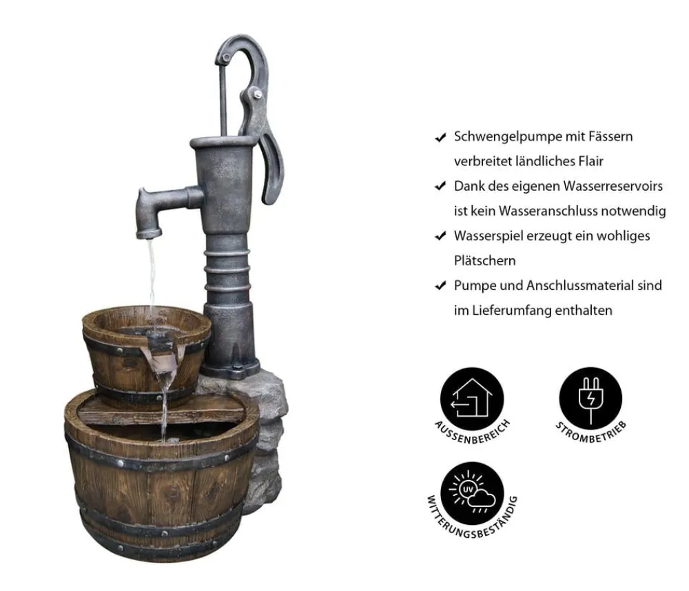 Ubbink Gartenbrunnen - Polyresin-Gartenbrunnen-Set Las Vegas, 42 x 36,5 x 80,5 cm