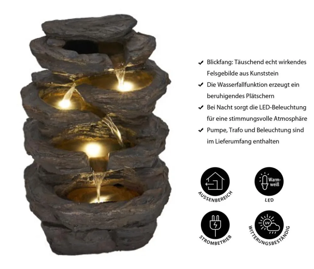 Ubbink Gartenbrunnen - Polyresin-Gartenbrunnen Acqua Arte Miras, ca. H42 cm