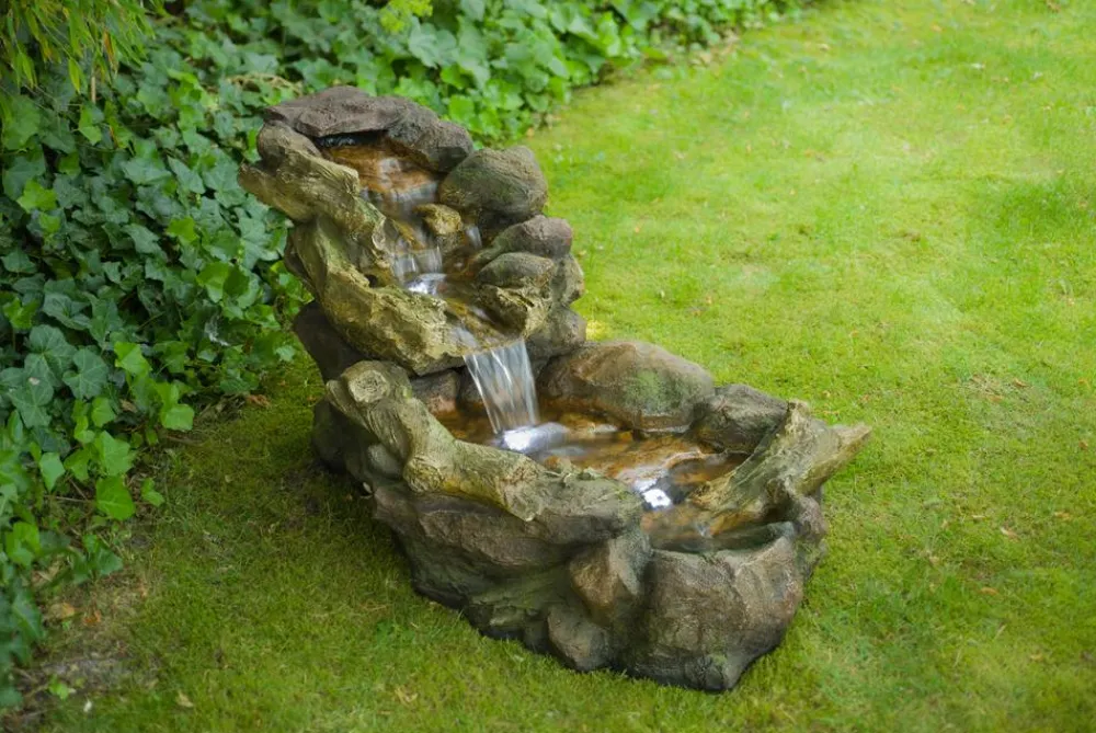 Ubbink Gartenbrunnen - Polyresin-Gartenbrunnen Wasserfall Aspen, ca. B50/H50/T105 cm