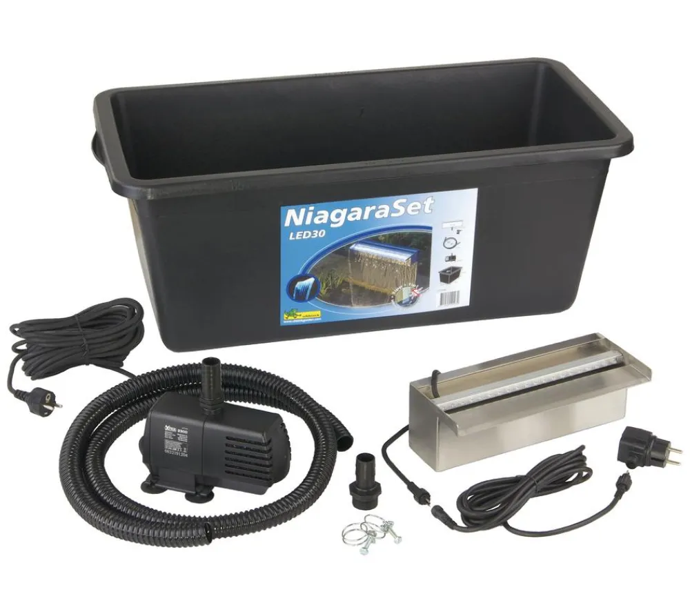 Ubbink Gartenbrunnen - Wasserfall Set Niagara LED mit Pumpe