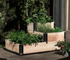 upyard Hochbeet-Aufsatzrahmen, ca. B120/H19,5/T80 cm Natur Hot