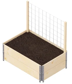 upyard Hochbeete & Frühbeete - Hochbeet-Rankgitter für Holzaufsatzrahmen, ca. B110/H70 cm Silber