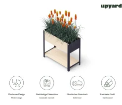 upyard Holz-Pflanzkasten ModernBox mit Ablage, ca. B78/H72/T36 cm Natur Clearance