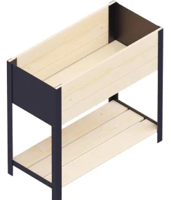 upyard Holz-Pflanzkasten ModernBox mit Ablage, ca. B78/H72/T36 cm Natur Clearance