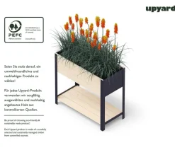 upyard Holz-Pflanzkasten ModernBox mit Ablage, ca. B78/H72/T36 cm Natur Clearance