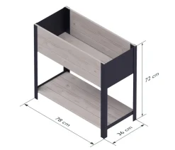 upyard Holz-Pflanzkasten ModernBox mit Ablage, ca. B78/H72/T36 cm Grau Outlet