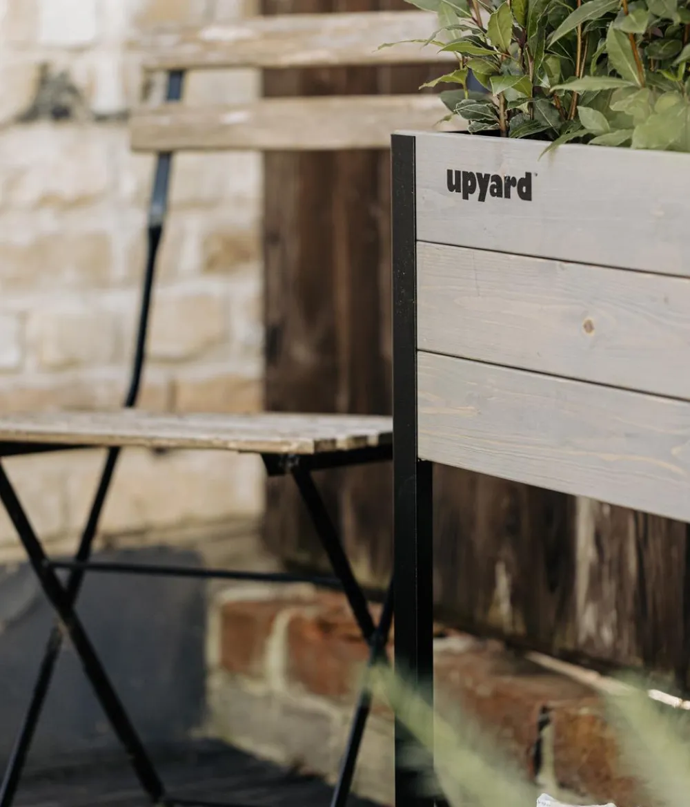 upyard Hochbeete & Frühbeete - Holz-Pflanzkasten ModernBox mit Ablage, ca. B58/H72/T36 cm Grau