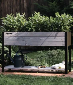 upyard Hochbeete & Frühbeete - Holz-Pflanzkasten ModernBox mit Ablage, ca. B118/H72/T36 cm Grau