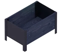 upyard Holz-Pflanzkasten ModernBox, ca. B58/H32/T36 cm Schwarz New