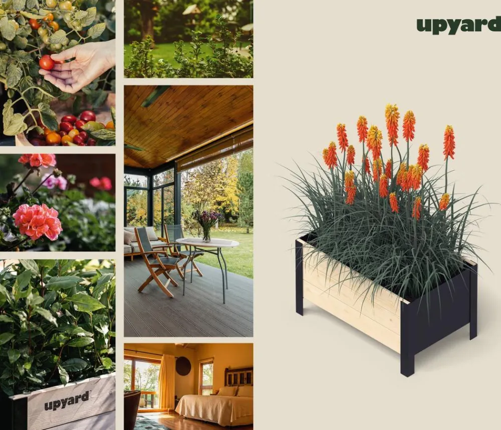 upyard Holz-Pflanzkasten ModernBox, ca. B58/H32/T36 cm Natur Clearance