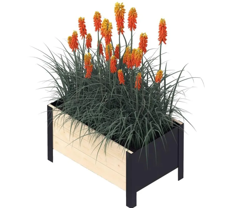 upyard Holz-Pflanzkasten ModernBox, ca. B58/H32/T36 cm Natur Clearance