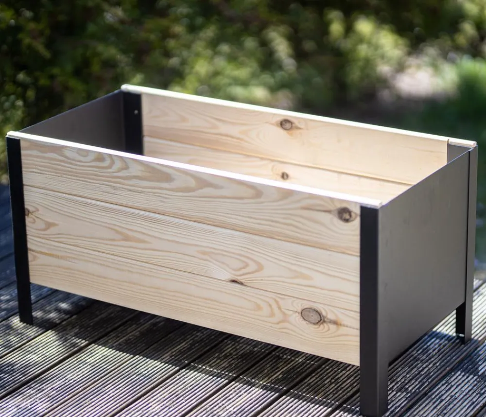 upyard Holz-Pflanzkasten ModernBox, ca. B78/H32/T36 cm Natur