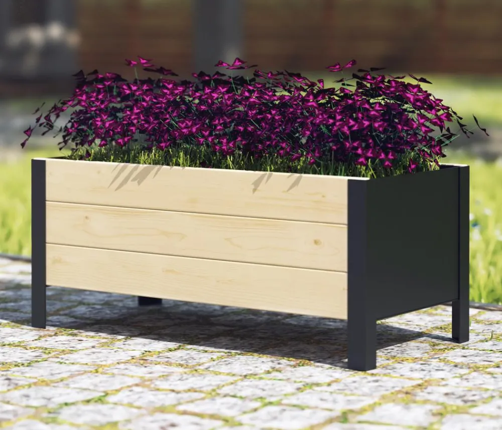 upyard Holz-Pflanzkasten ModernBox, ca. B78/H32/T36 cm Natur