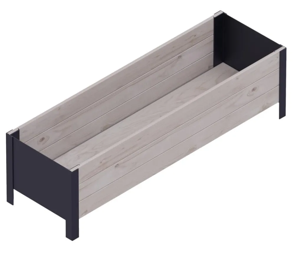 upyard Holz-Pflanzkasten ModernBox, ca. B118/H32/T36 cm Grau Discount