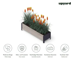 upyard Holz-Pflanzkasten ModernBox, ca. B118/H32/T36 cm Grau Discount