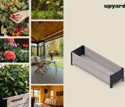 upyard Holz-Pflanzkasten ModernBox, ca. B118/H32/T36 cm Grau Discount