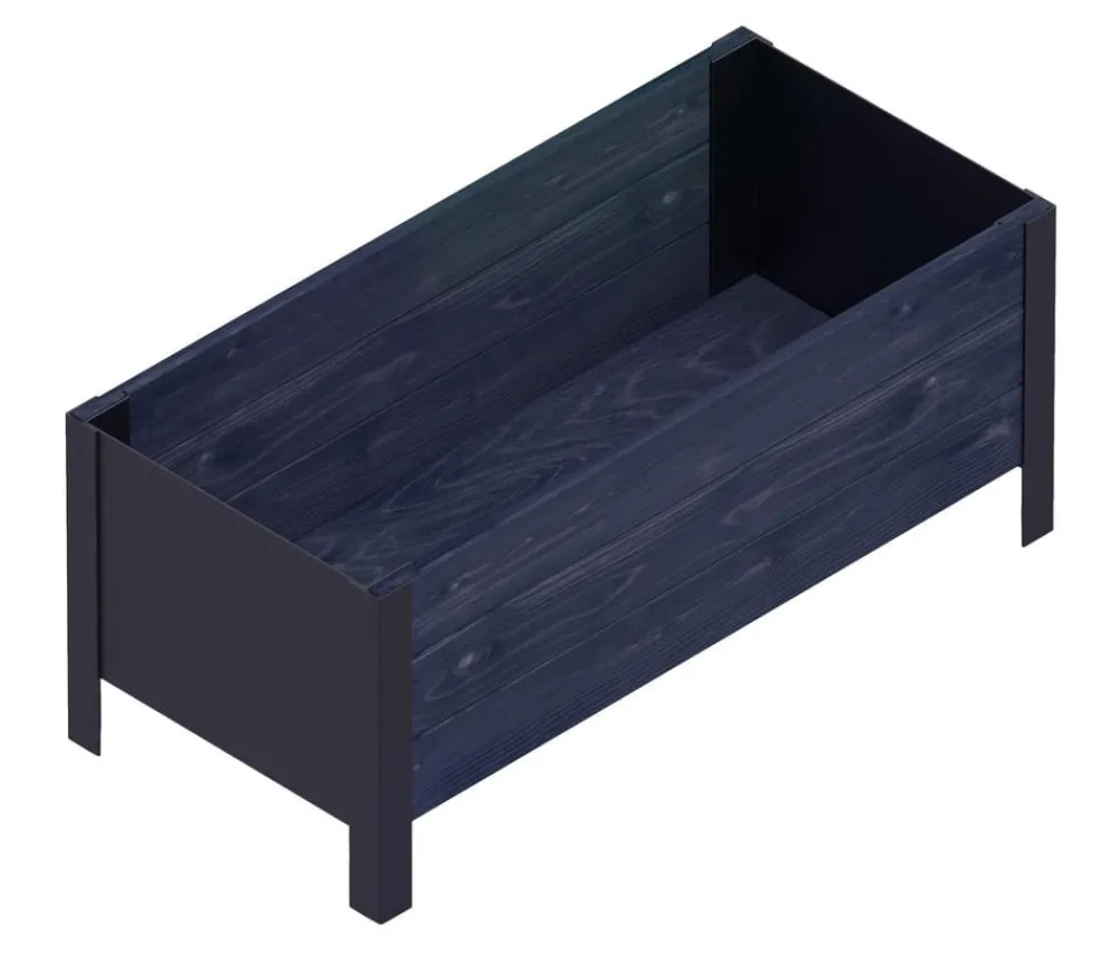 upyard Pflanzkübel & Blumenkästen|Hochbeete & Frühbeete - Holz-Pflanzkasten ModernBox, ca. B78/H32/T36 cm Schwarz