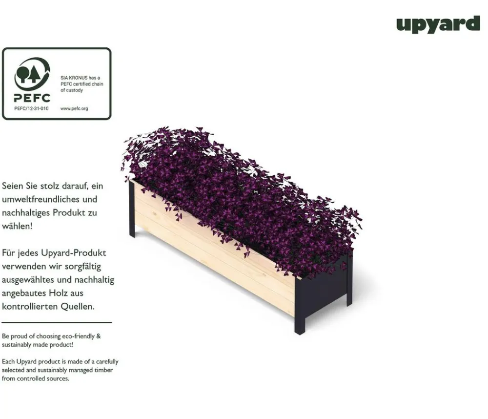 upyard Pflanzkübel & Blumenkästen|Hochbeete & Frühbeete - Holz-Pflanzkasten ModernBox, ca. B118/H32/T36 cm Natur