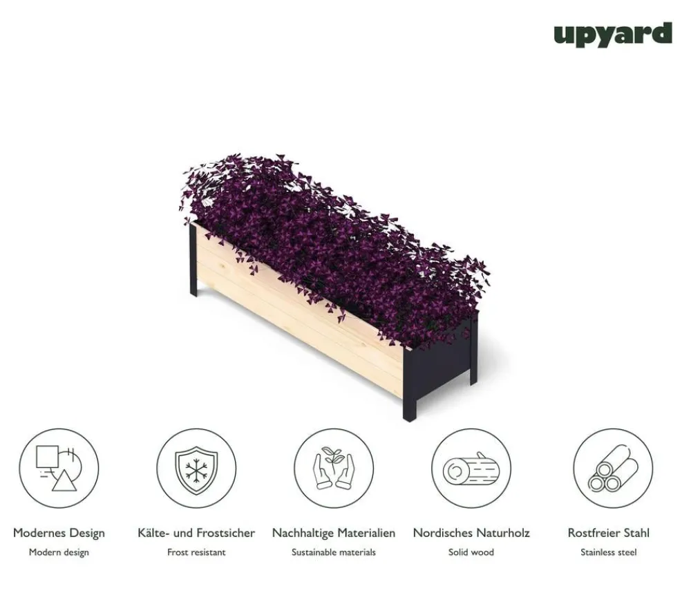 upyard Pflanzkübel & Blumenkästen|Hochbeete & Frühbeete - Holz-Pflanzkasten ModernBox, ca. B118/H32/T36 cm Natur