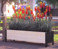 upyard Pflanzkübel & Blumenkästen|Hochbeete & Frühbeete - Holz-Pflanzkasten ModernBox, ca. B118/H32/T36 cm Natur