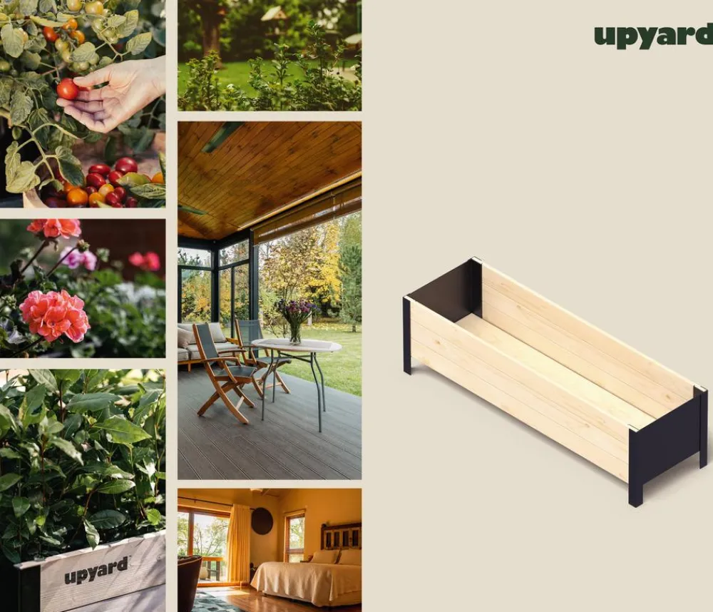 upyard Pflanzkübel & Blumenkästen|Hochbeete & Frühbeete - Holz-Pflanzkasten ModernBox, ca. B118/H32/T36 cm Natur