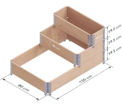 upyard Holz-Stufenbeet, Variante 2, ca. B120/H58,5/T80 cm Braun