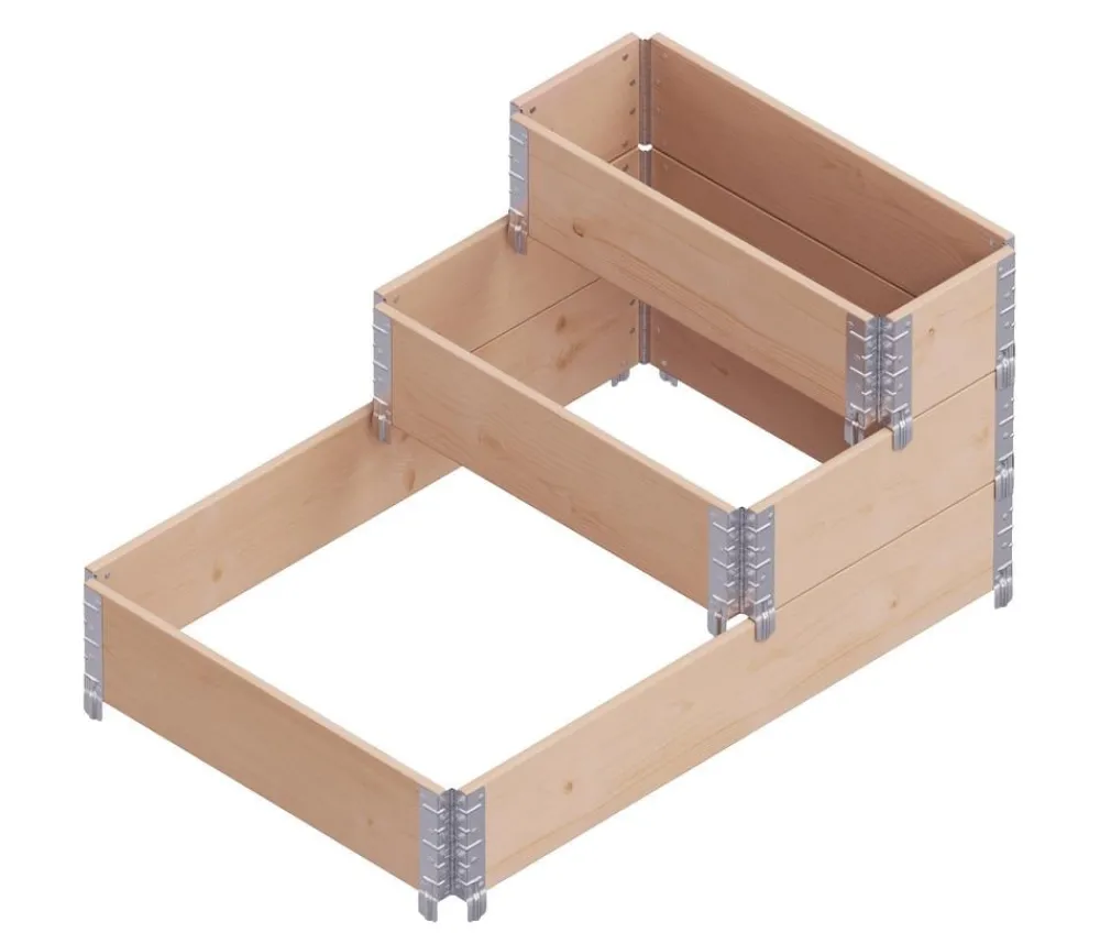 upyard Holz-Stufenbeet, Variante 2, ca. B120/H58,5/T80 cm Braun