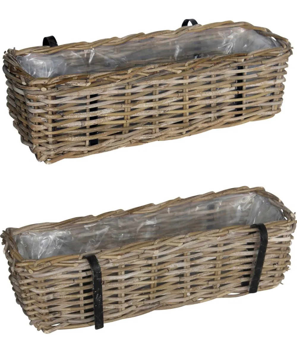 Van der Leeden Pflanzkübel & Blumenkästen > Rattan-Balkonkorb, rechteckig,