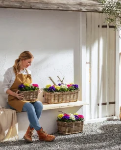 Van der Leeden Pflanzkübel & Blumenkästen > Rattan-Pflanzkasten, braun