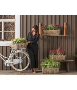 Van der Leeden Pflanzkübel & Blumenkästen > Rattan-Pflanzkasten, braun