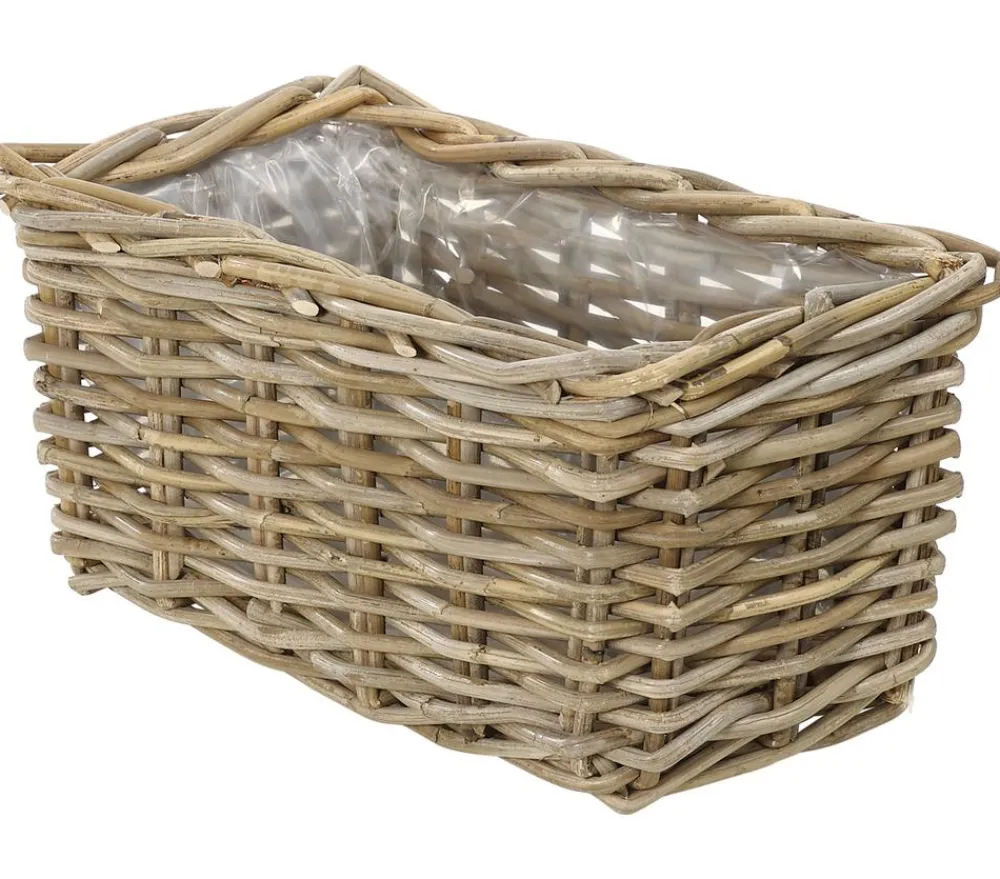 Van der Leeden Pflanzkübel & Blumenkästen - Rattan-Pflanzkasten, braun