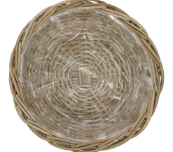 Van der Leeden Rattan-Pflanzschale, , Ø 41 cm Braun New