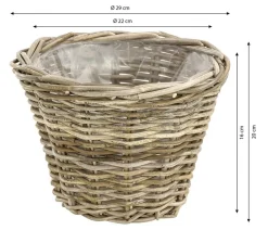 Van der Leeden Mehr Gartendekoration|Blumentöpfe & Übertöpfe > Rattan-Topf, konisch, grau-braun