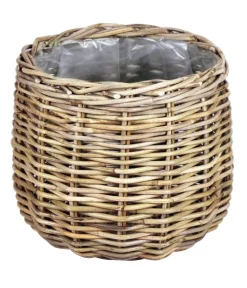 Van der Leeden Blumentöpfe & Übertöpfe - Rattan-Topf, rund, Grau